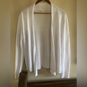 Eileen Fisher 100% White Linen Cardigan
